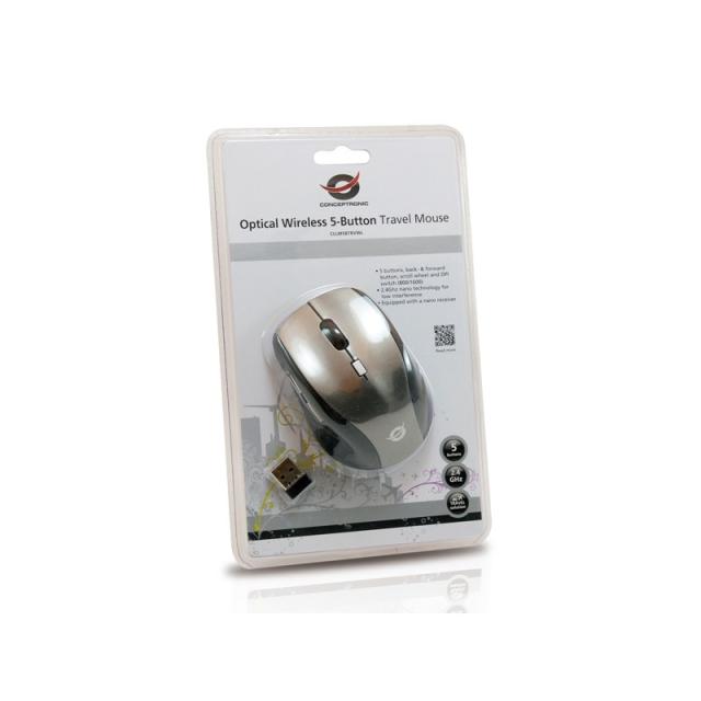 Conceptronic - CLLM5BTRVWL ratón Viajes mano derecha RF inalámbrico Óptico 1600 DPI - 120005207501