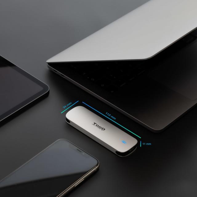 TooQ - Caja Externa para SSD M.2 NGFF, Plata