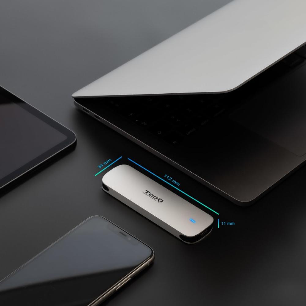 TooQ - Caja Externa para SSD M.2 NGFF, Plata