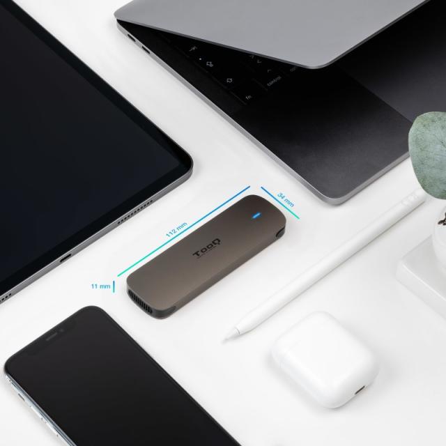 TooQ - Caja Externa para SSD M.2 NGFF, Marrón