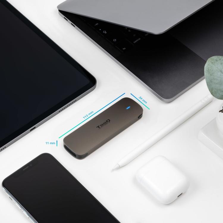 TooQ - Caja Externa para SSD M.2 NGFF, Marrón