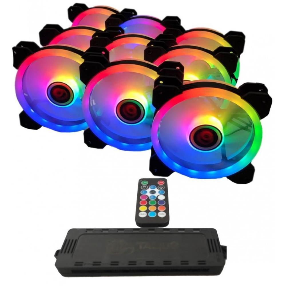 TALIUS - TAL-PACK09-BLK sistema de refrigeración para ordenador Carcasa del ordenador Refrigerador de aire 12 cm Negro 9 pieza(s