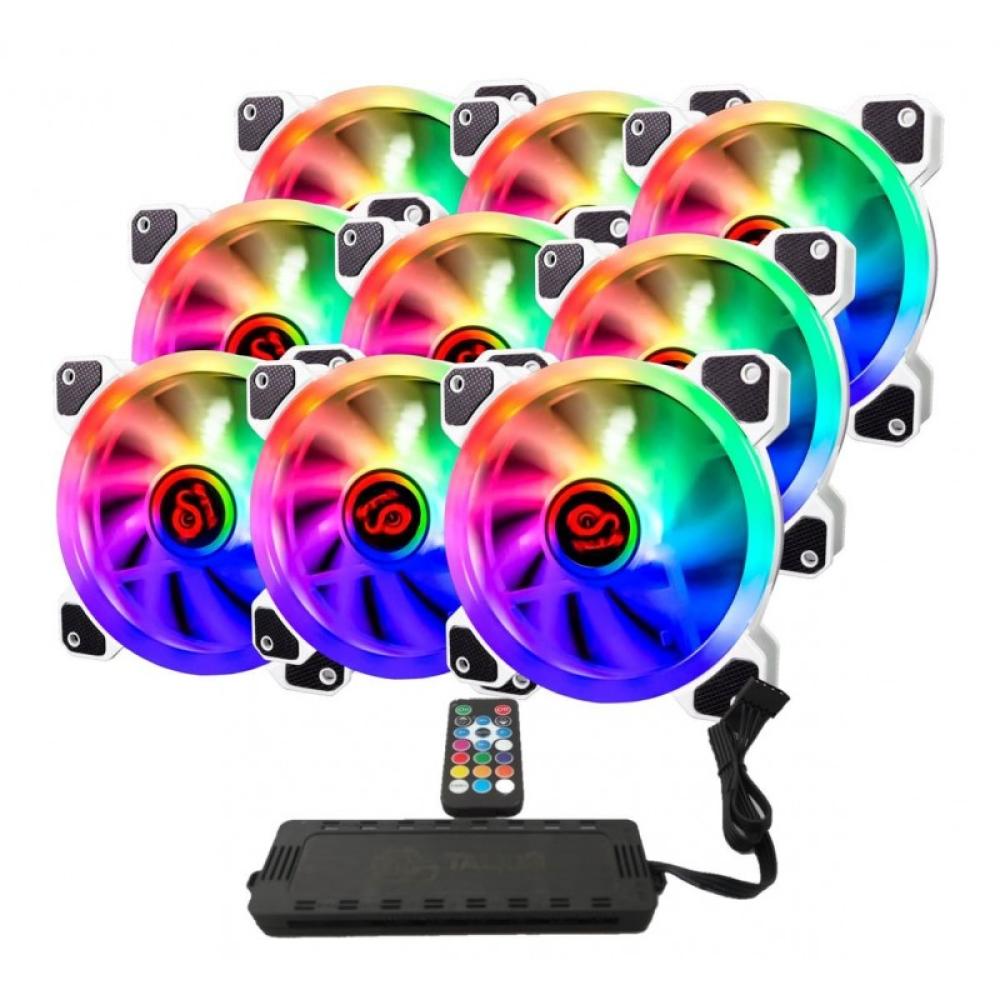 TALIUS - TAL-PACK09-WHT sistema de refrigeración para ordenador Carcasa del ordenador Refrigerador de aire 12 cm Negro, Blanco 9