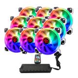 TALIUS - TAL-PACK09-WHT sistema de refrigeración para ordenador Carcasa del ordenador Refrigerador de aire 12 cm Negro, Blanco 9