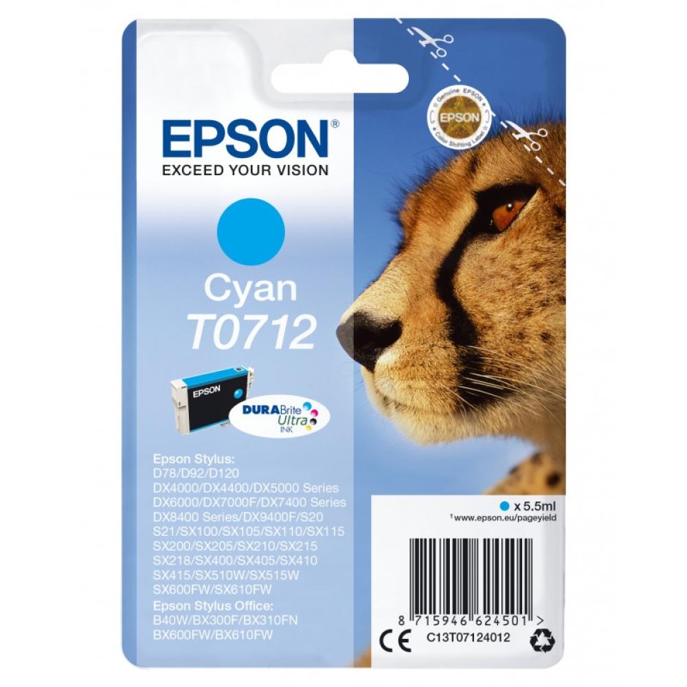 Epson - Cheetah Cartucho T0712 cian (etiqueta RF)