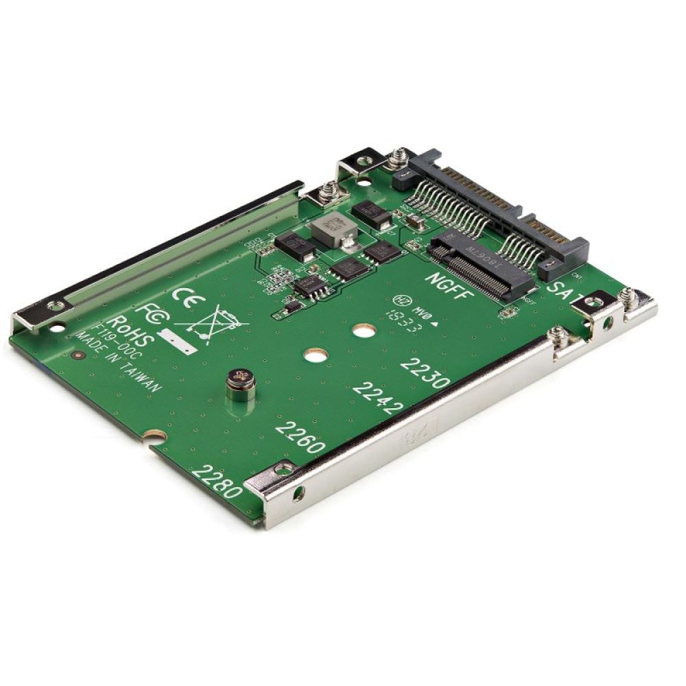 StarTech.com - Adaptador de SSD SATA M.2 a SATA de 2.5" - Conversor de M.2 NGFF a SATA - de 7mm - Bracket de Marco Abierto - Ada