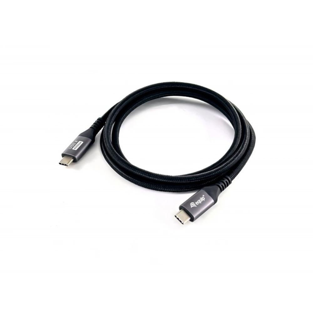 Equip - 128381 Cable USB 4 Gen 3 C a C, M/M, 1,2m, PD3.1 240W, 8K/60Hz, 40Gbps, Negro