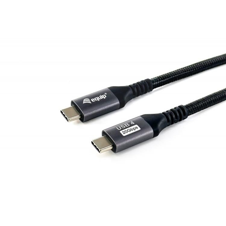 Equip - 128382 Cable USB4 Gen 2x2 C a C, M/M, 2,0 m, PD 100 W, 4K/60 Hz, 20 Gbps, negro