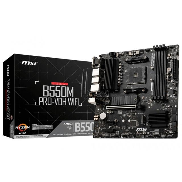 MSI - B550M PRO-VDH WIFI placa base AMD B550 Zócalo AM4 micro ATX