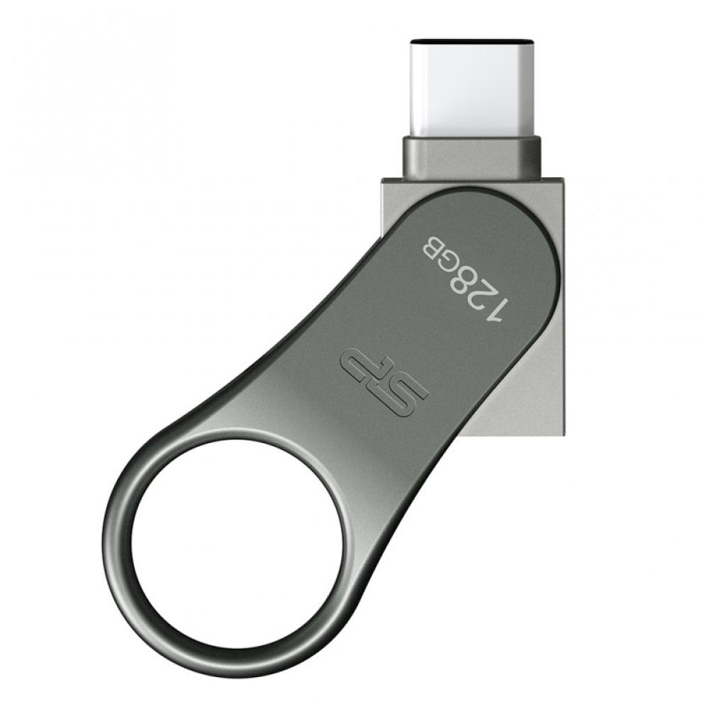 Silicon Power - Mobile C80 unidad flash USB 128 GB USB Type-A / USB Type-C 3.2 Gen 1 (3.1 Gen 1) Titanio