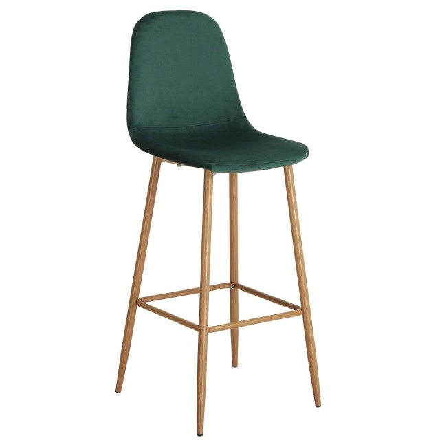 Taburete EPOQUE, metal, terciopelo verde