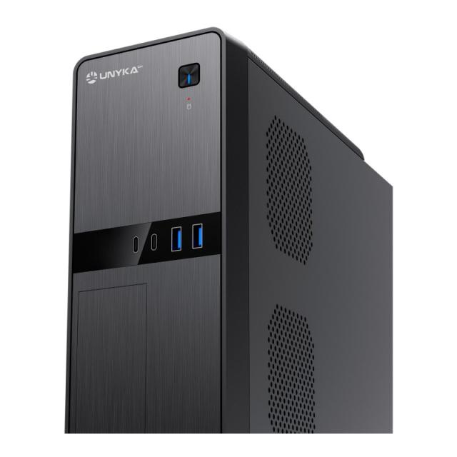 UNYKAch - Caja Ordenador Micro ATX UK2011 Con Fuente de Alimentación SFX de 450W incluida, 2 Conectores USB 3.0 y 2 Conectores T