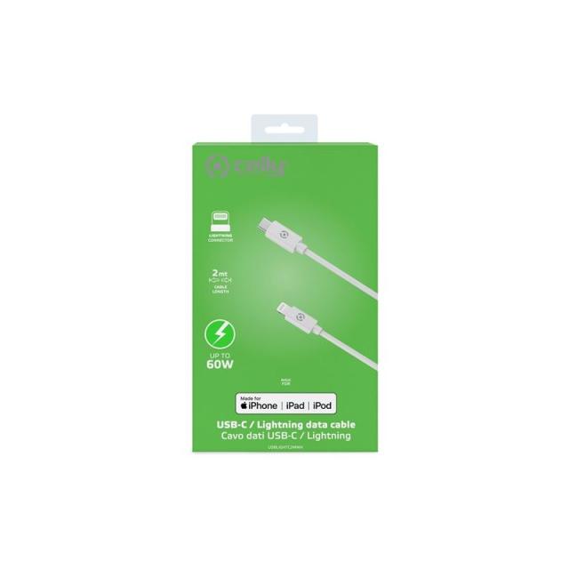 Celly - USBLIGHTC2MWH cable de conector Lightning 2 m Blanco