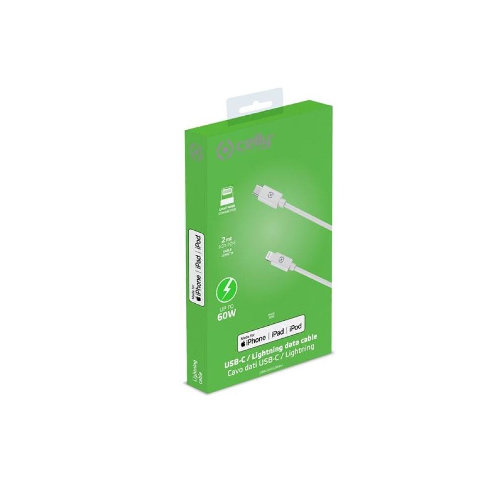 Celly - USBLIGHTC2MWH cable de conector Lightning 2 m Blanco