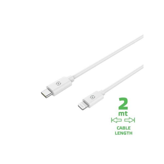 Celly - USBLIGHTC2MWH cable de conector Lightning 2 m Blanco
