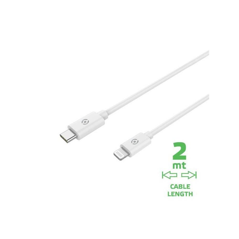 Celly - USBLIGHTC2MWH cable de conector Lightning 2 m Blanco