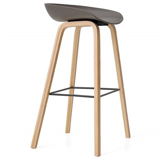 Taburete DANTE NEW, metal, polipropileno gris oscuro