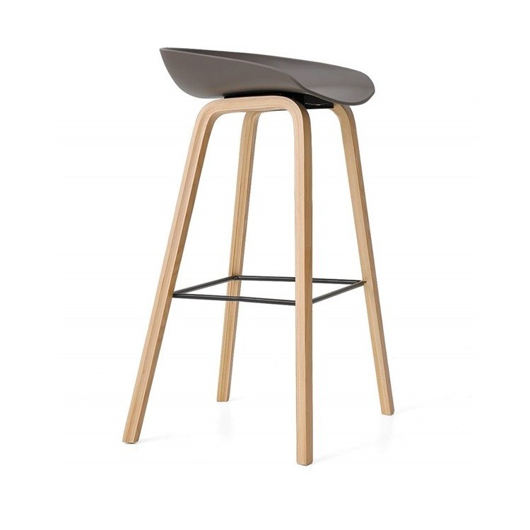 Taburete DANTE NEW, metal, polipropileno gris oscuro