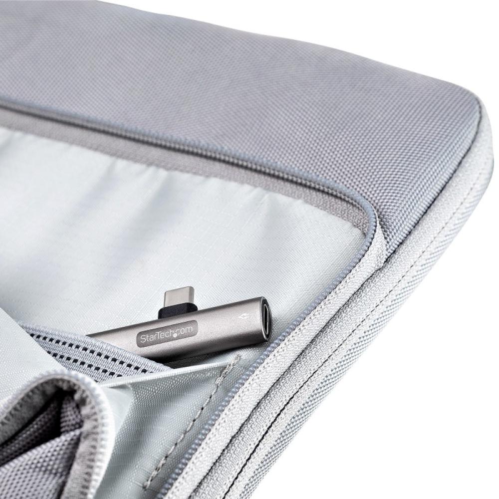 StarTech.com - Adaptador de Audio y Carga USB-C - Adaptador de Audio USB Tipo C con USB-C para Auriculares con Micrófono y Pass