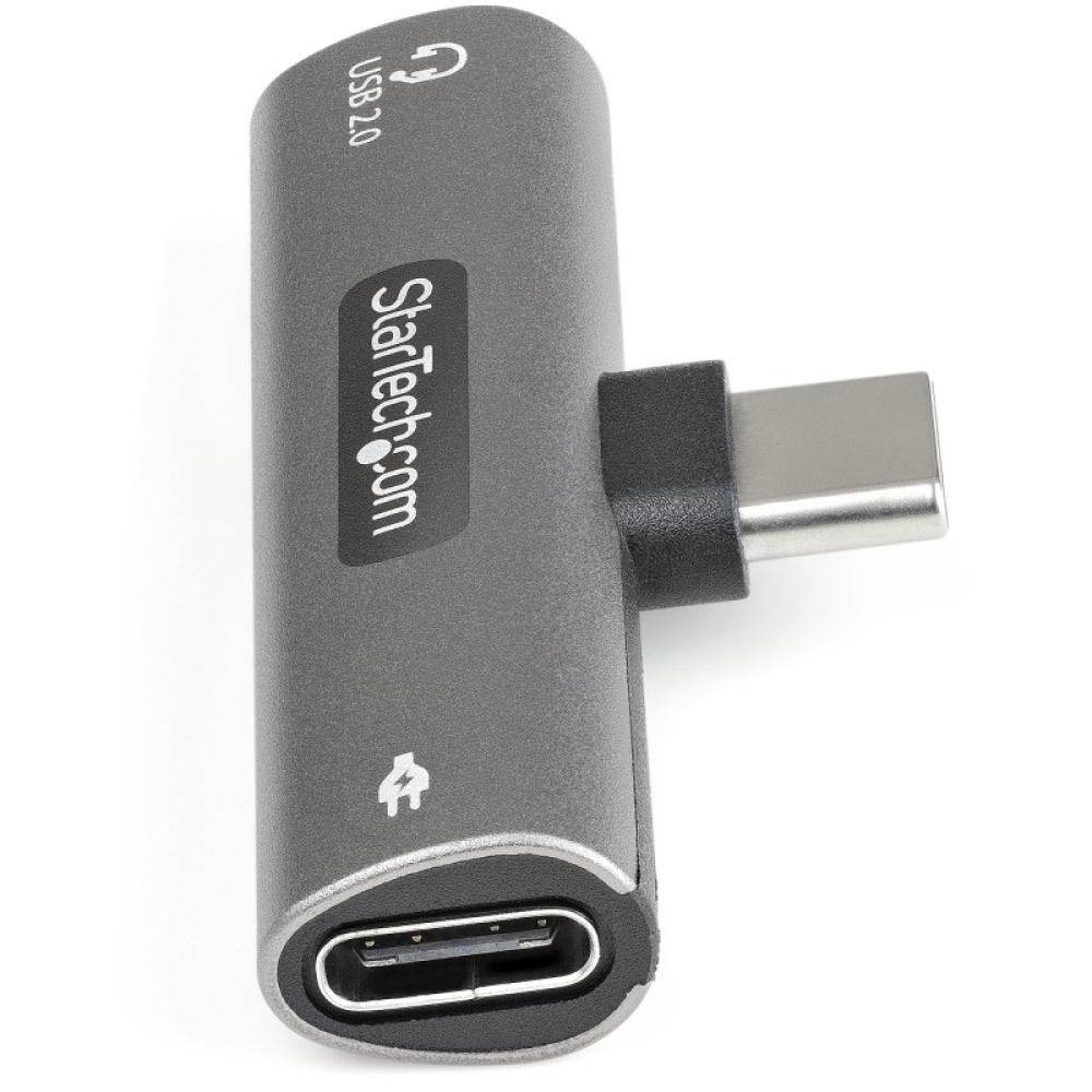 StarTech.com - Adaptador de Audio y Carga USB-C - Adaptador de Audio USB Tipo C con USB-C para Auriculares con Micrófono y Pass