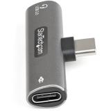 StarTech.com - Adaptador de Audio y Carga USB-C - Adaptador de Audio USB Tipo C con USB-C para Auriculares con Micrófono y Pass