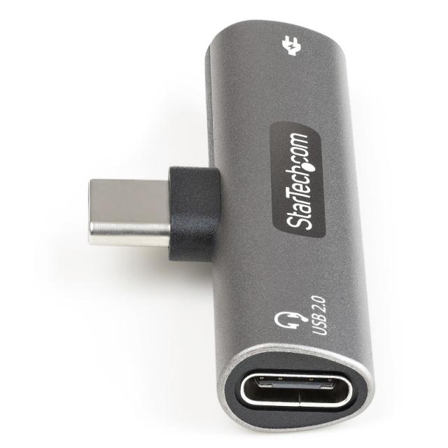 StarTech.com - Adaptador de Audio y Carga USB-C - Adaptador de Audio USB Tipo C con USB-C para Auriculares con Micrófono y Pass