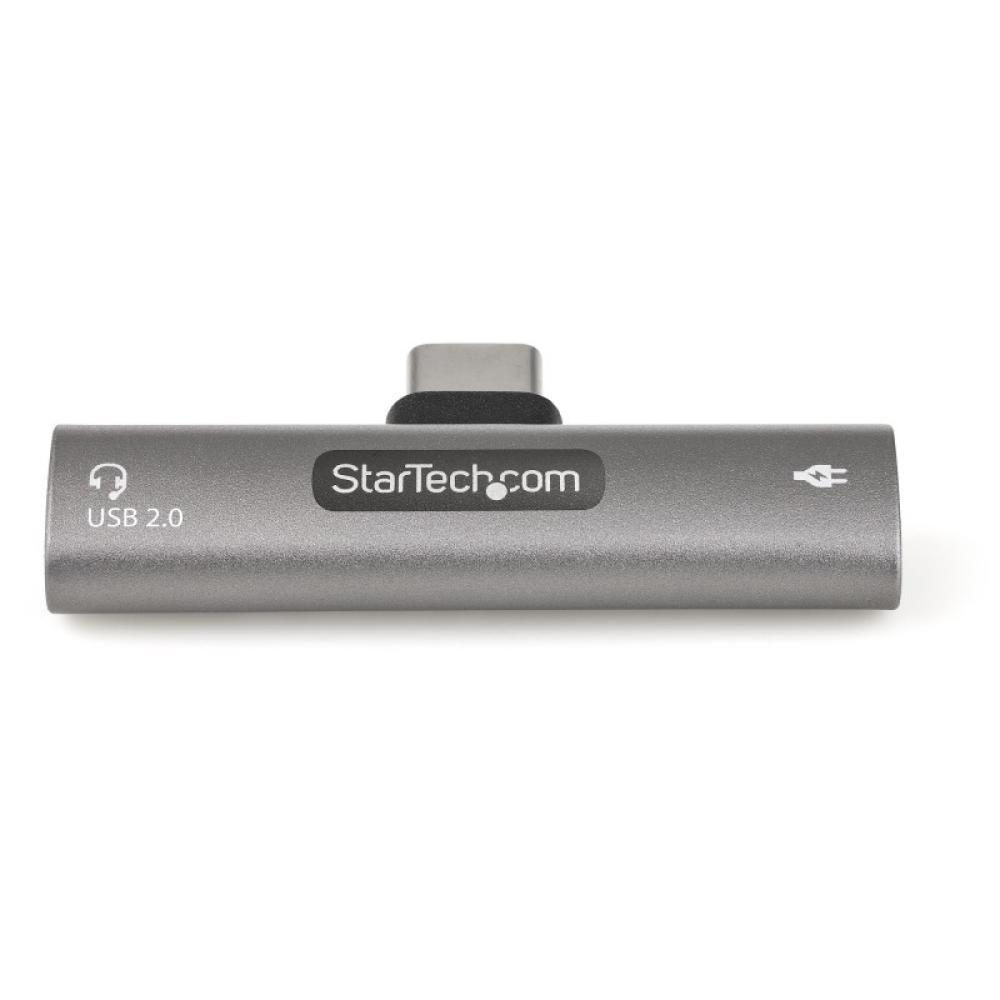 StarTech.com - Adaptador de Audio y Carga USB-C - Adaptador de Audio USB Tipo C con USB-C para Auriculares con Micrófono y Pass