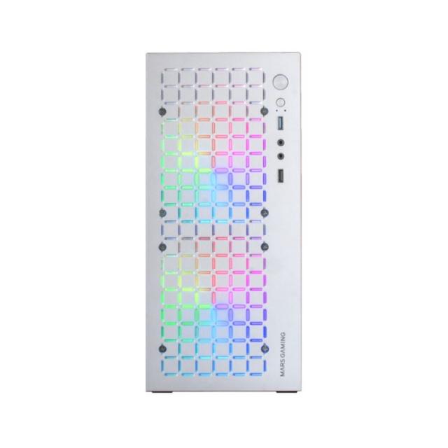 Mars Gaming - MC-CORE, Caja Gaming Compacta MicroATX, Diseño Frontal Metal-Mesh, Ventana Lateral Completa, 2x Ventilad - MCCOREW
