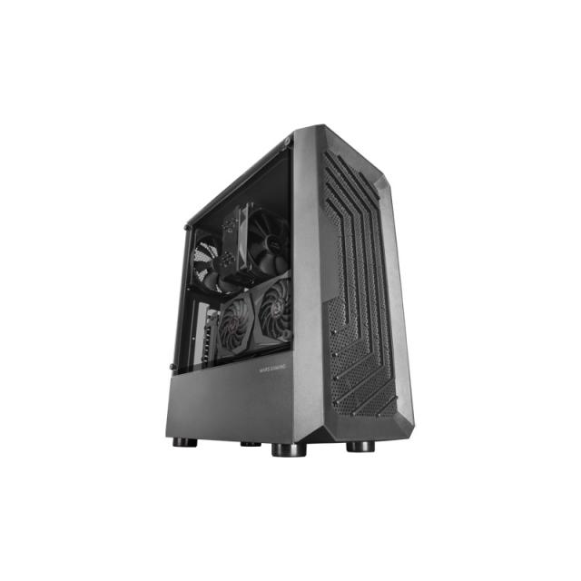 Mars Gaming - MC-2000, Caja Semitorre ATX, Ventana Lateral Completa, Diseño Frontal Mesh, 1x Ventilador Ultra-silencioso FDB 120