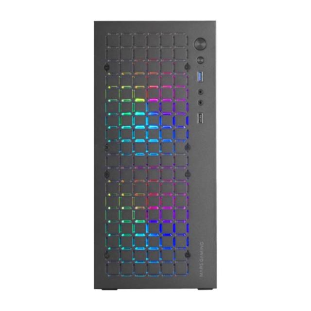 Mars Gaming - MC-CORE, Caja Gaming Compacta MicroATX, Diseño Frontal Metal-Mesh, Ventana Lateral Completa, 2x Ventilado - MCCORE