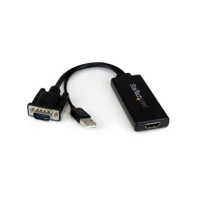 StarTech.com - Adaptador VGA a HDMI con audio y alimentación USB – Conversor VGA a HDMI portátil – 1080 p