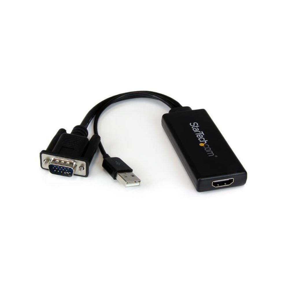 StarTech.com - Adaptador VGA a HDMI con audio y alimentación USB – Conversor VGA a HDMI portátil – 1080 p