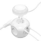 AISENS - Regleta de Enchufes Sobremesa Multifuncion con 4 Tomas + 1xUSB-C 20W PD3.0, 2xUSB-A 18W QC3.0, Luz Nocturna, 1.8M, Blan