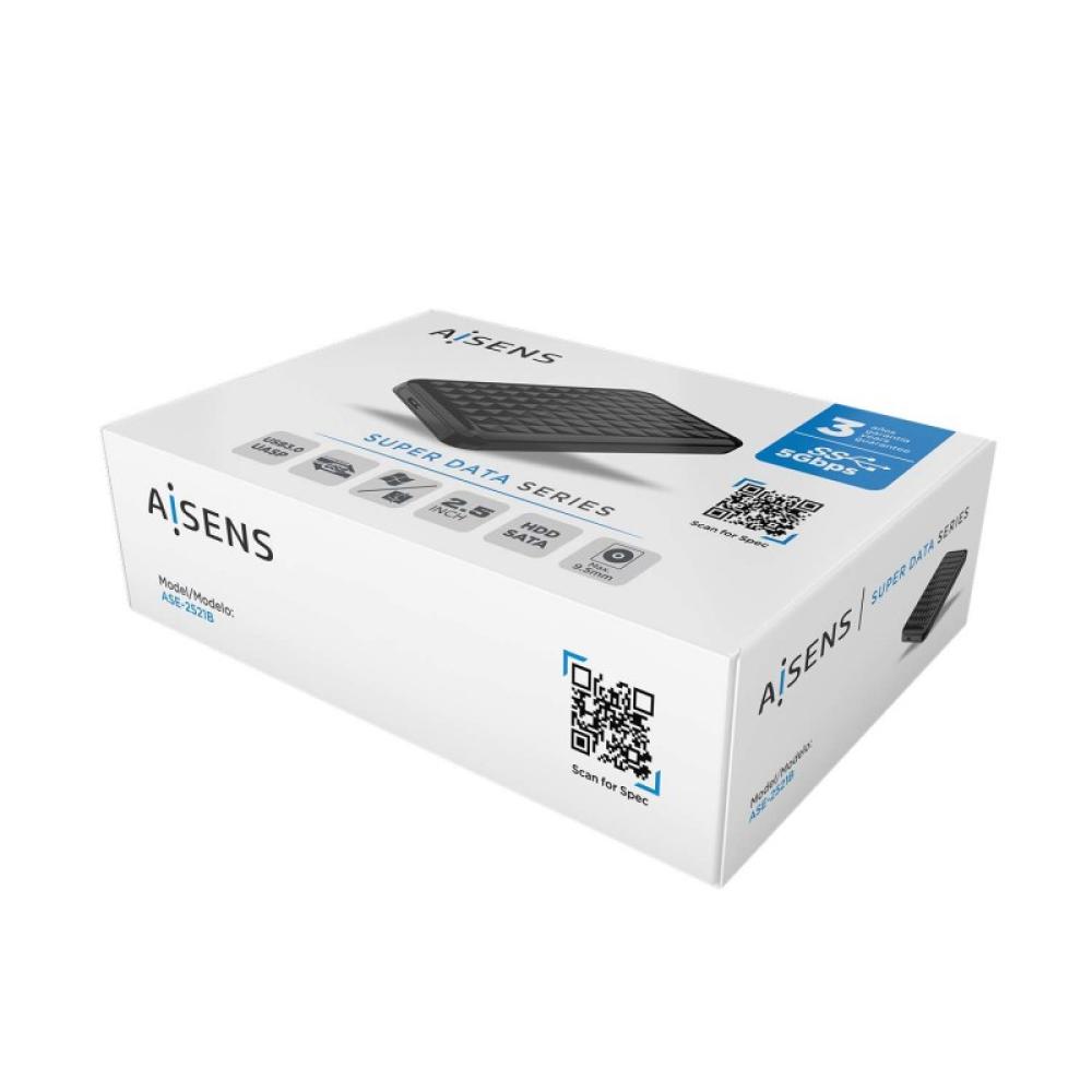 AISENS - Caja Externa 2,5? 9.5mm SATA a USB3.0/USB3.1 Gen1, Negra