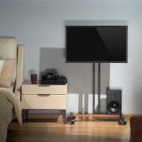 AISENS - Soporte de Suelo ECO con Rueda para Monitor/Tv 35Kg de 32-55, Negro
