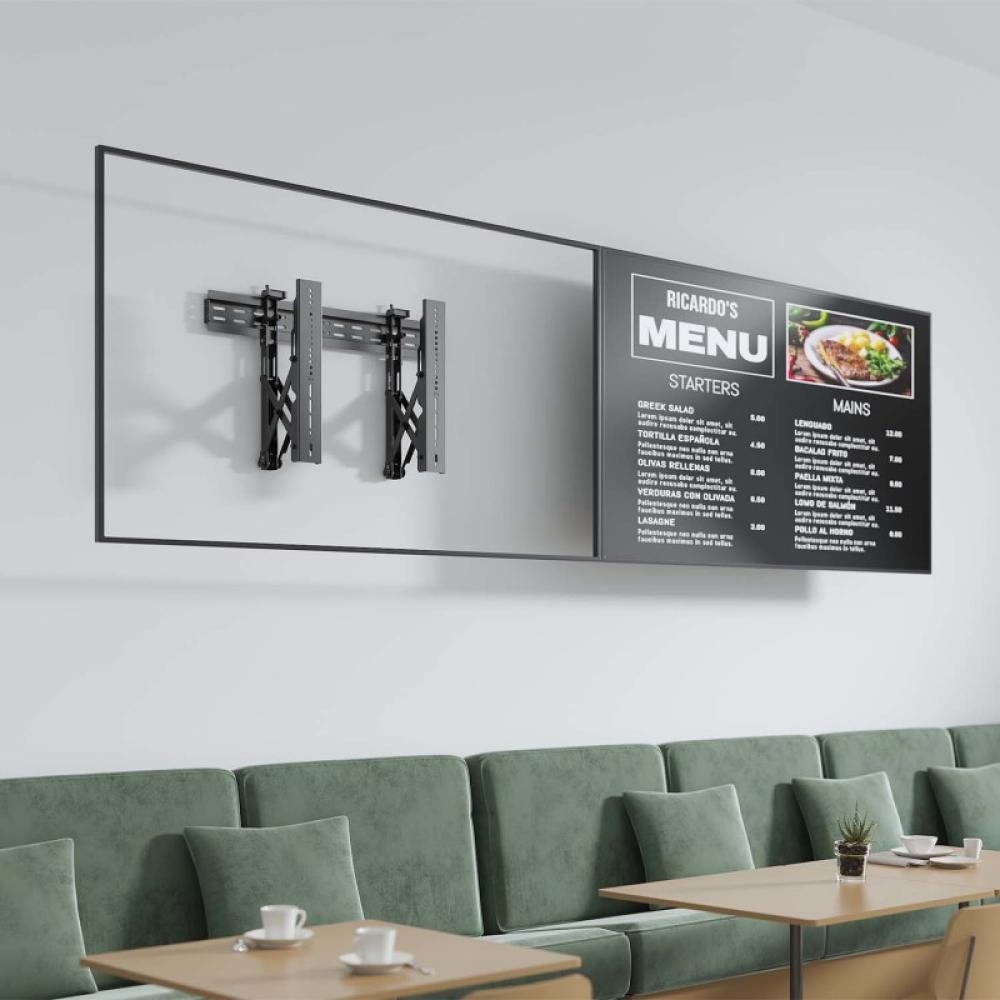 AISENS - Soporte para Videowall Nivelable y Función Pop-Out para TV 45Kg de 37-70, Negro