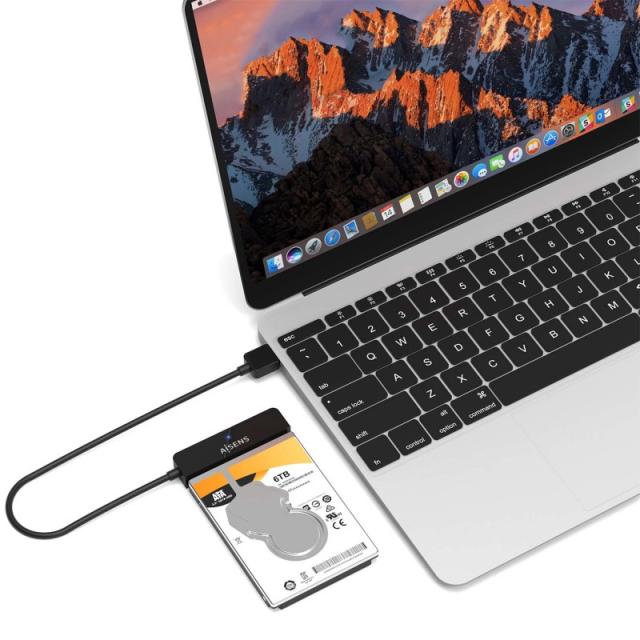 AISENS - Adaptador SATA a USB-A USB3.0/USB3.1 Gen1 para Discos Duros 2.5?, Negro