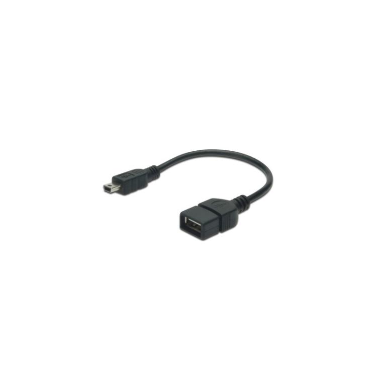 Digitus - Adaptador/conversor USB mini-B - USB-A, OTG, 0,2 m