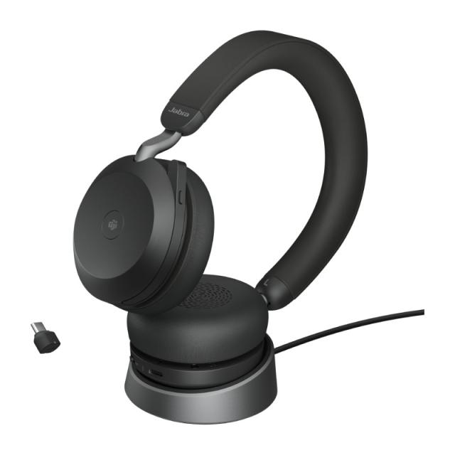 Jabra - Evolve2 75 Auriculares Inalámbrico y alámbrico Diadema Llamadas/Música USB Tipo C Bluetooth Base de carga Negro
