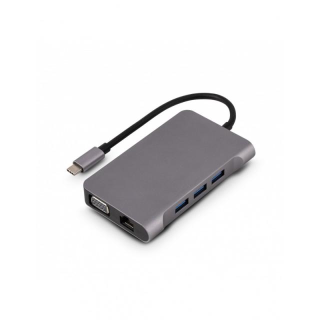 Urban Factory - TCM16UF base para portátil y replicador de puertos Alámbrico USB 3.2 Gen 1 (3.1 Gen 1) Type-C Gris