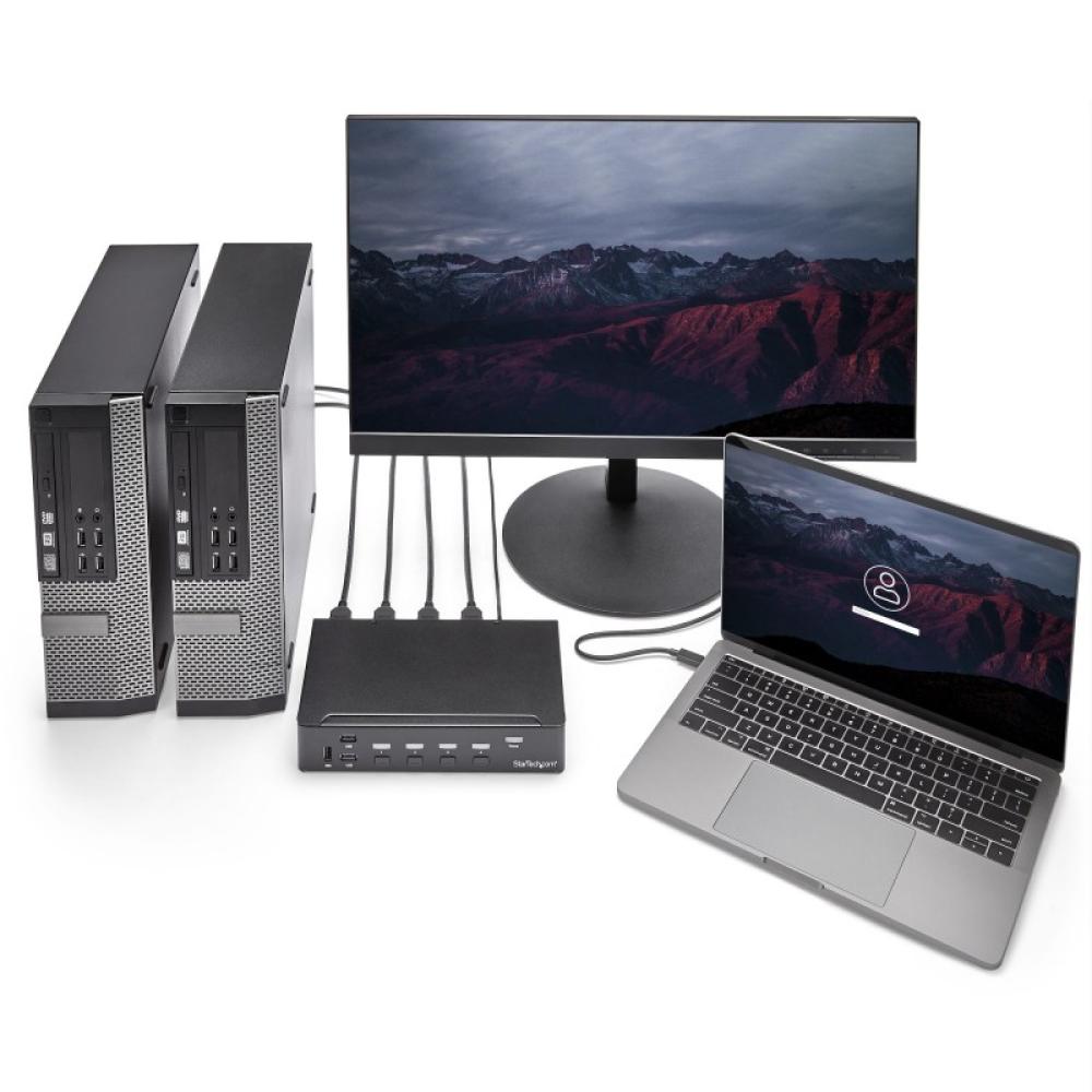 StarTech.com - Switch Conmutador KVM de 4 Puertos HDMI 1080p con USB 3.0