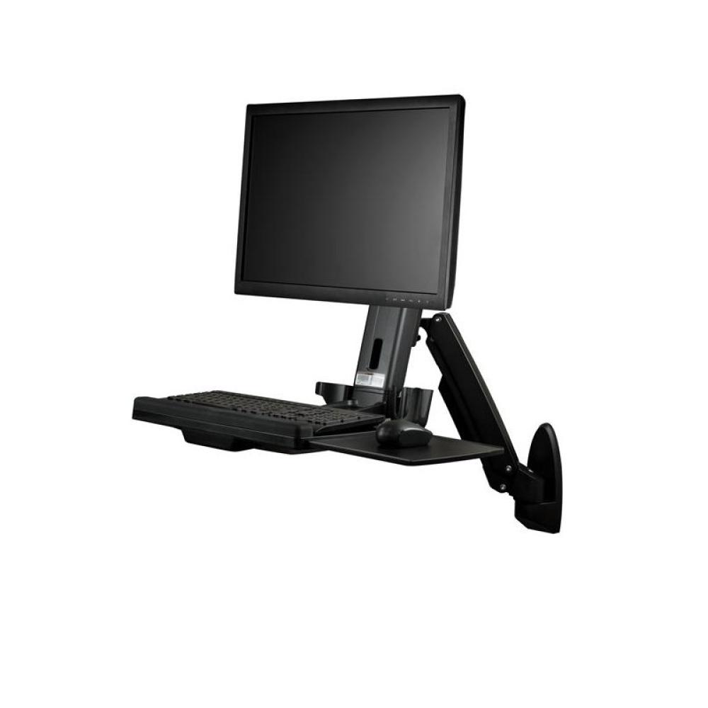 StarTech.com - Estación de Trabajo de Pie y Sentado para Montaje en Pared - Para Un Monitor de hasta 24 Pulgadas - Escritorio Er