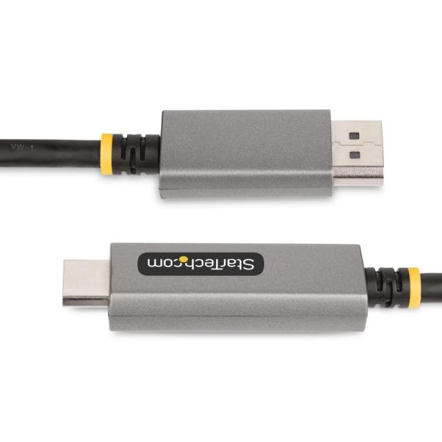 StarTech.com - Cable Adaptador de 2m DisplayPort a HDMI - 8K 60Hz - 4K 144Hz - HDR10 - Conversor de Vídeo Activo DP 1.4 a HDMI 2