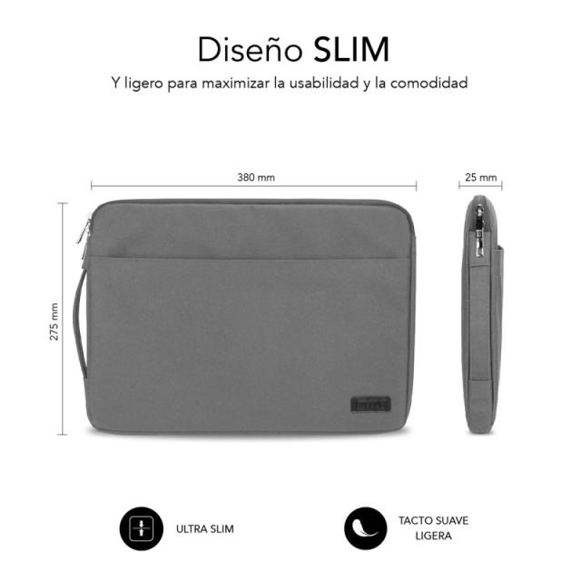 SUBBLIM - Funda Ordenador Urban Laptop Sleeve 13,3-14" Grey
