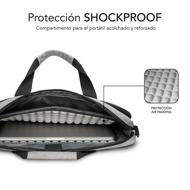 SUBBLIM - Maletín Ordenador Air Padding Laptop bag 13,3-14" Grey
