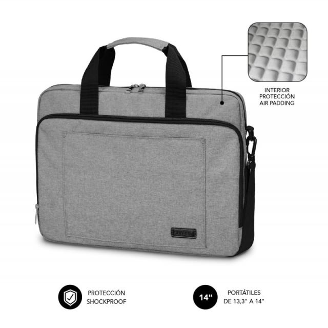 SUBBLIM - Maletín Ordenador Air Padding Laptop bag 13,3-14" Grey