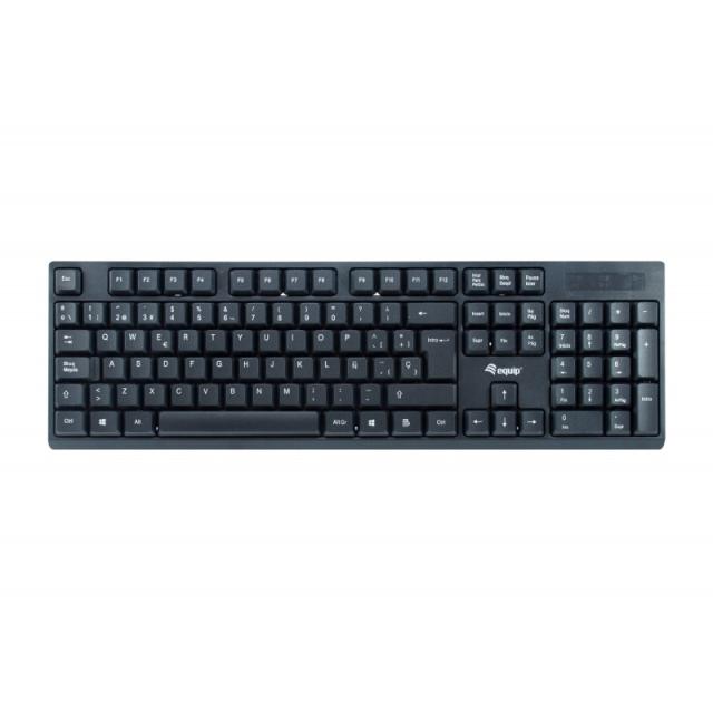 Equip - 245221 teclado Ratón incluido Oficina RF inalámbrico QWERTY Español Negro