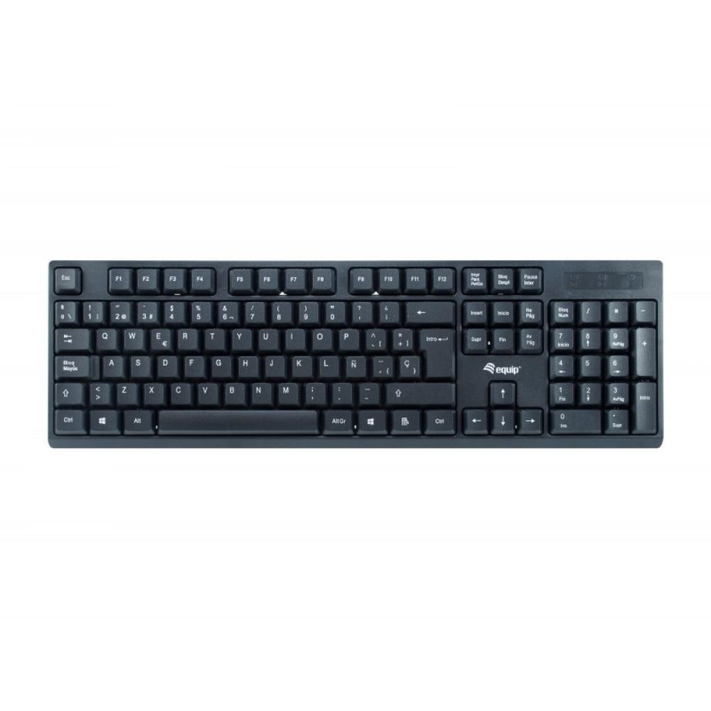 Equip - 245221 teclado Ratón incluido Oficina RF inalámbrico QWERTY Español Negro