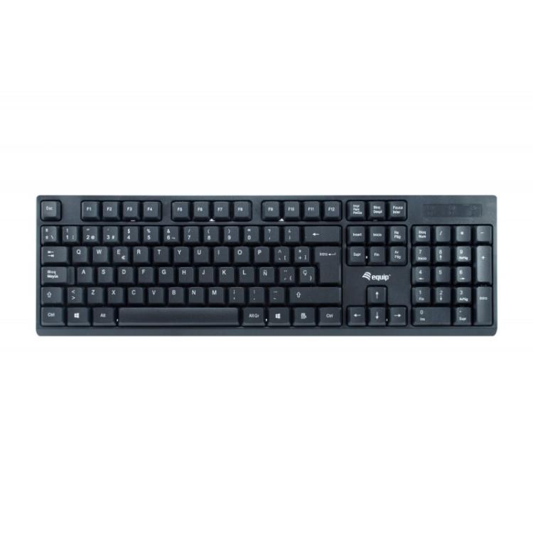 Equip - 245221 teclado Ratón incluido Oficina RF inalámbrico QWERTY Español Negro