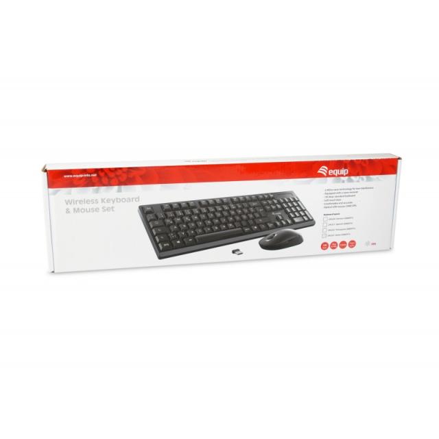 Equip - 245221 teclado Ratón incluido Oficina RF inalámbrico QWERTY Español Negro